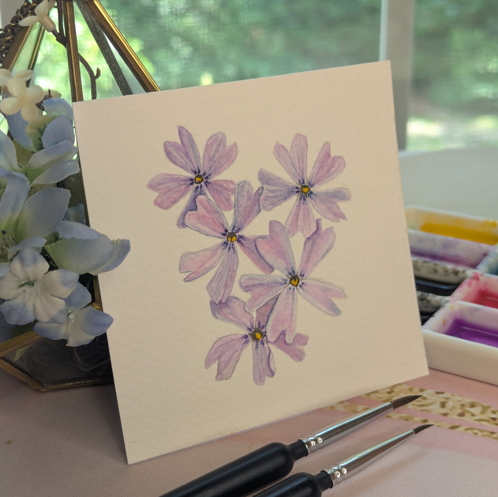 Watercolor Botanical Print | Creeping Phlox