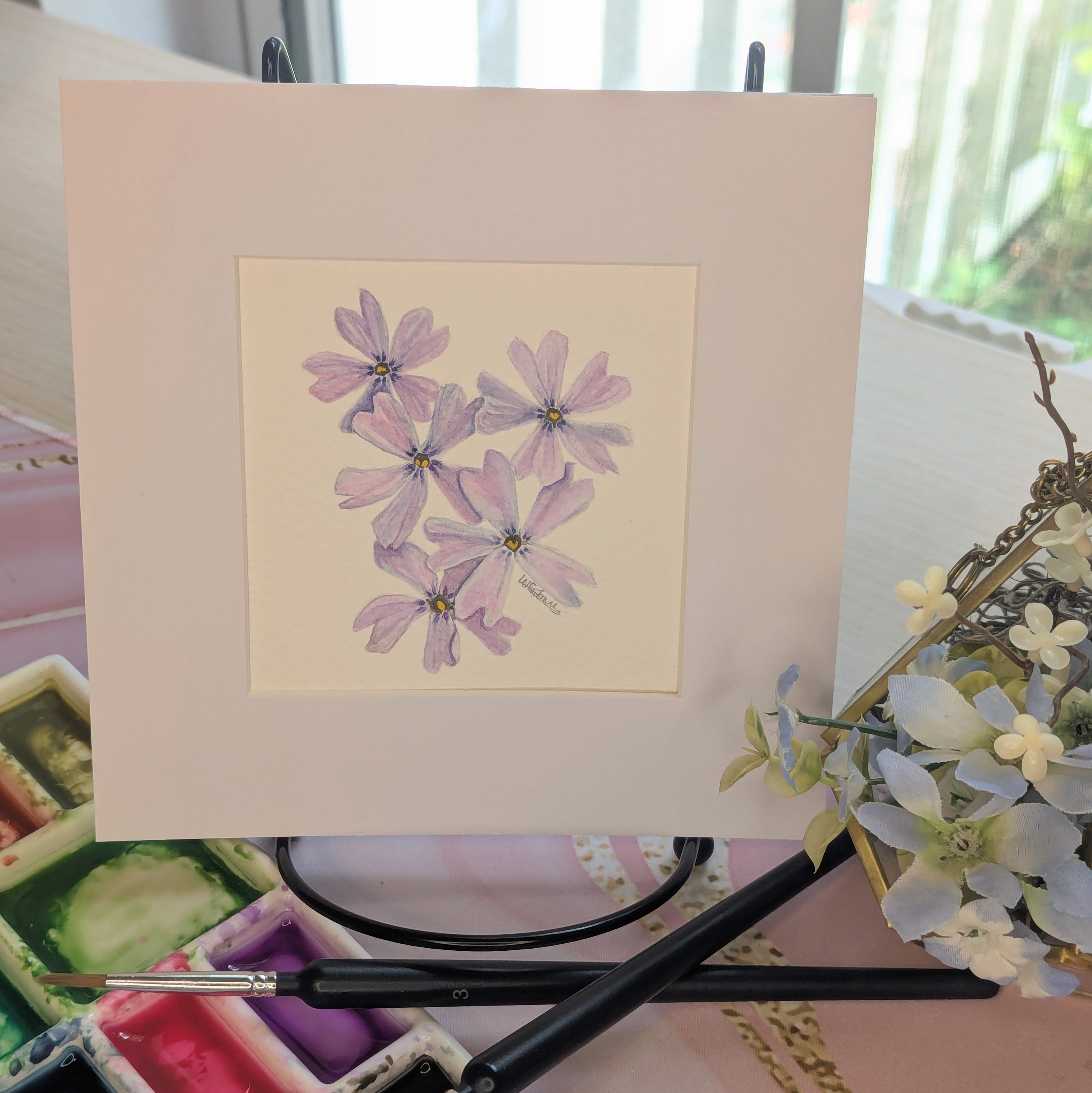 Watercolor Botanical Original | Creeping Phlox