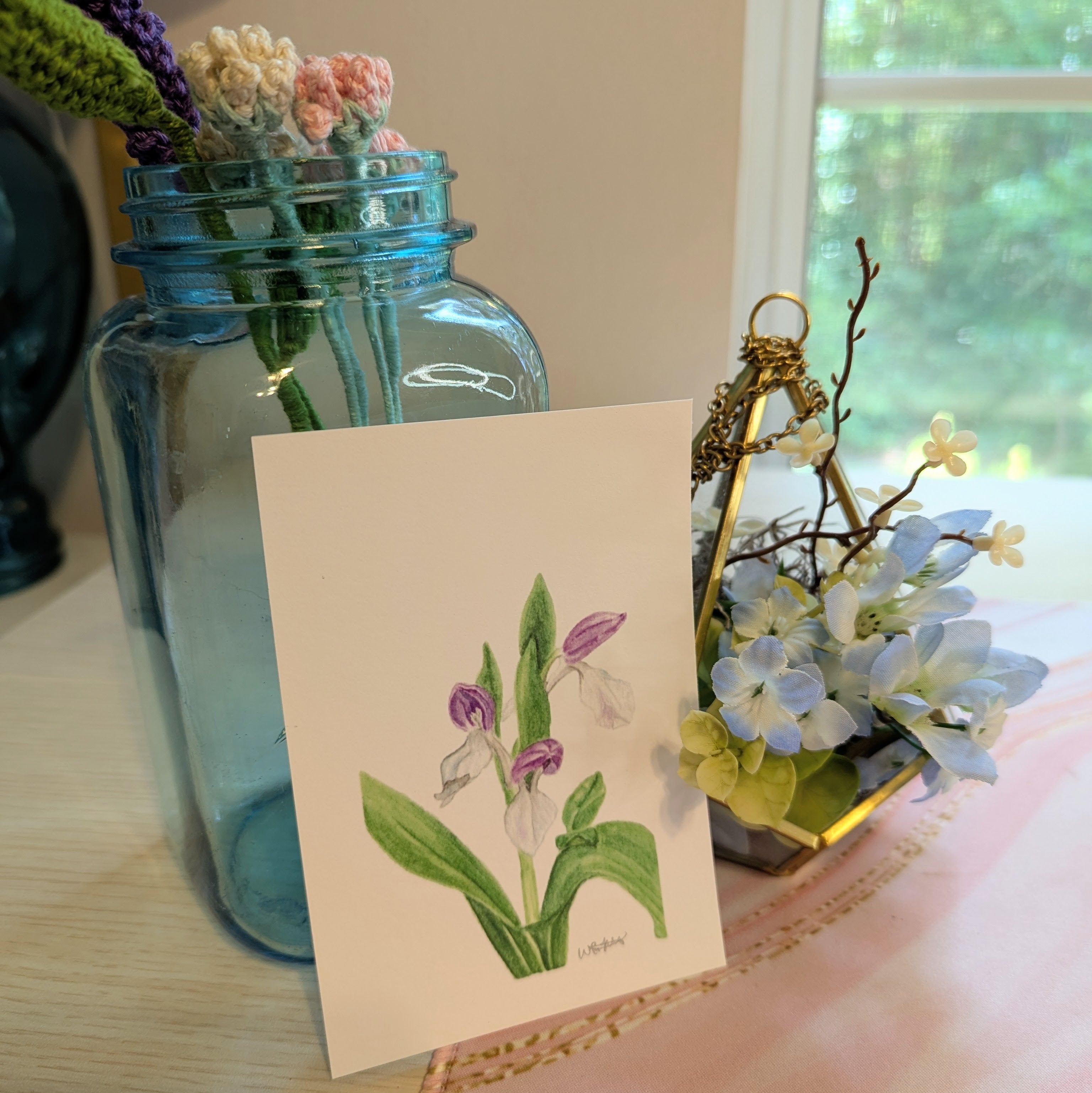 Watercolor Botanical Print | Showy Orchis