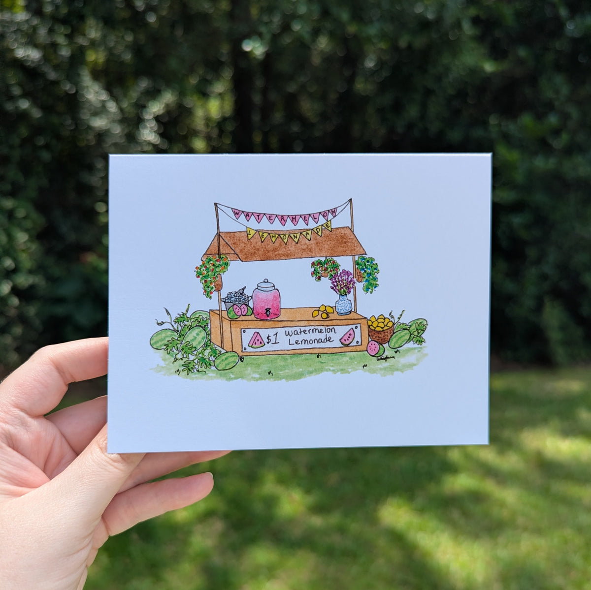 Watermelon Lemonade Stand Greeting Card