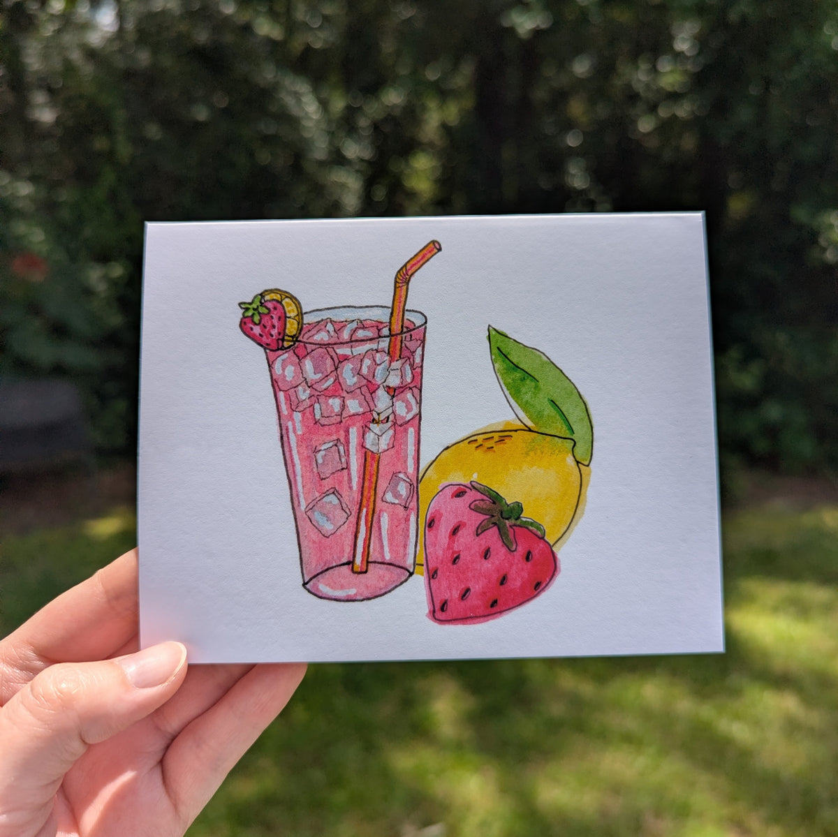 Strawberry Lemonade Greeting Card