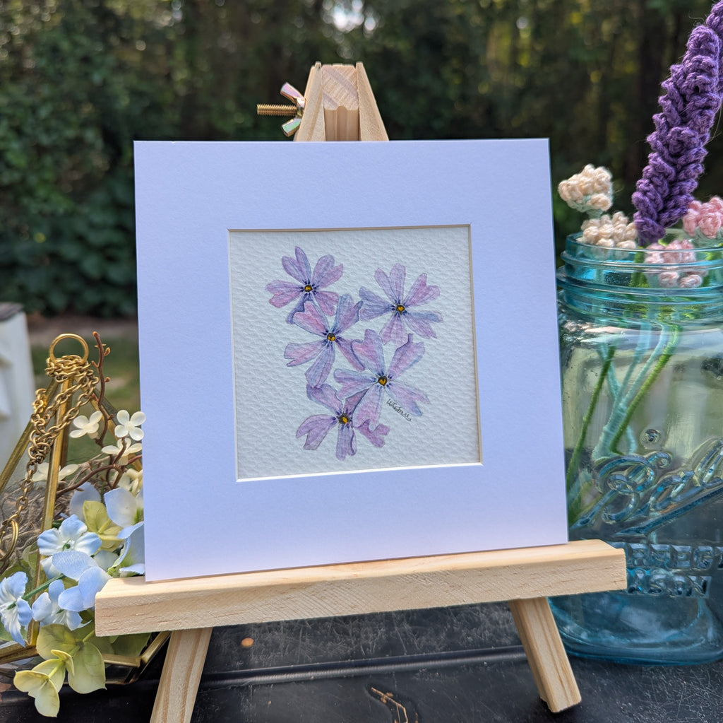 Watercolor Botanical Original | Creeping Phlox