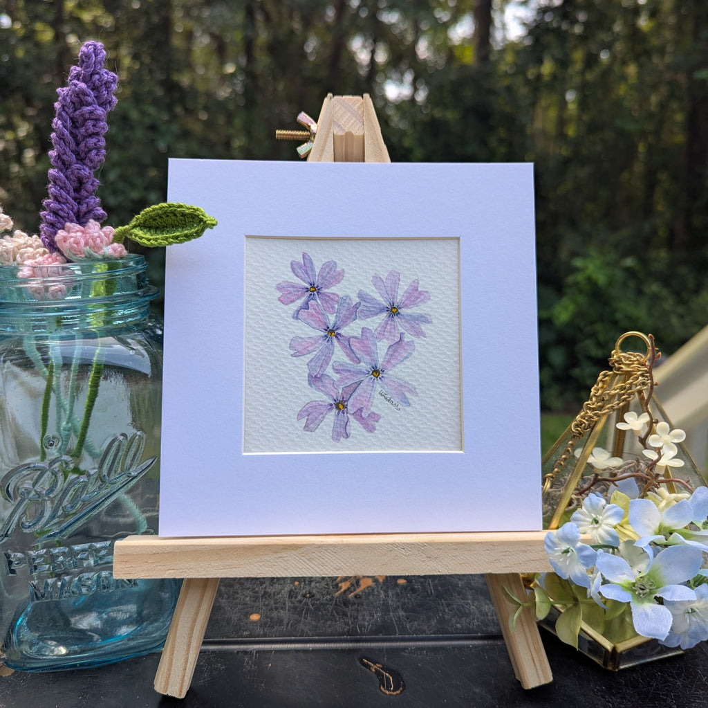 Watercolor Botanical Original | Creeping Phlox