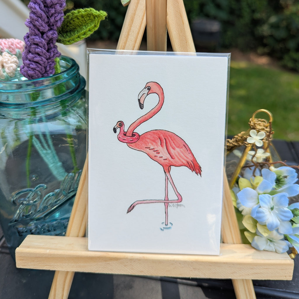 Silly Birds Print | Floaty Flamingo