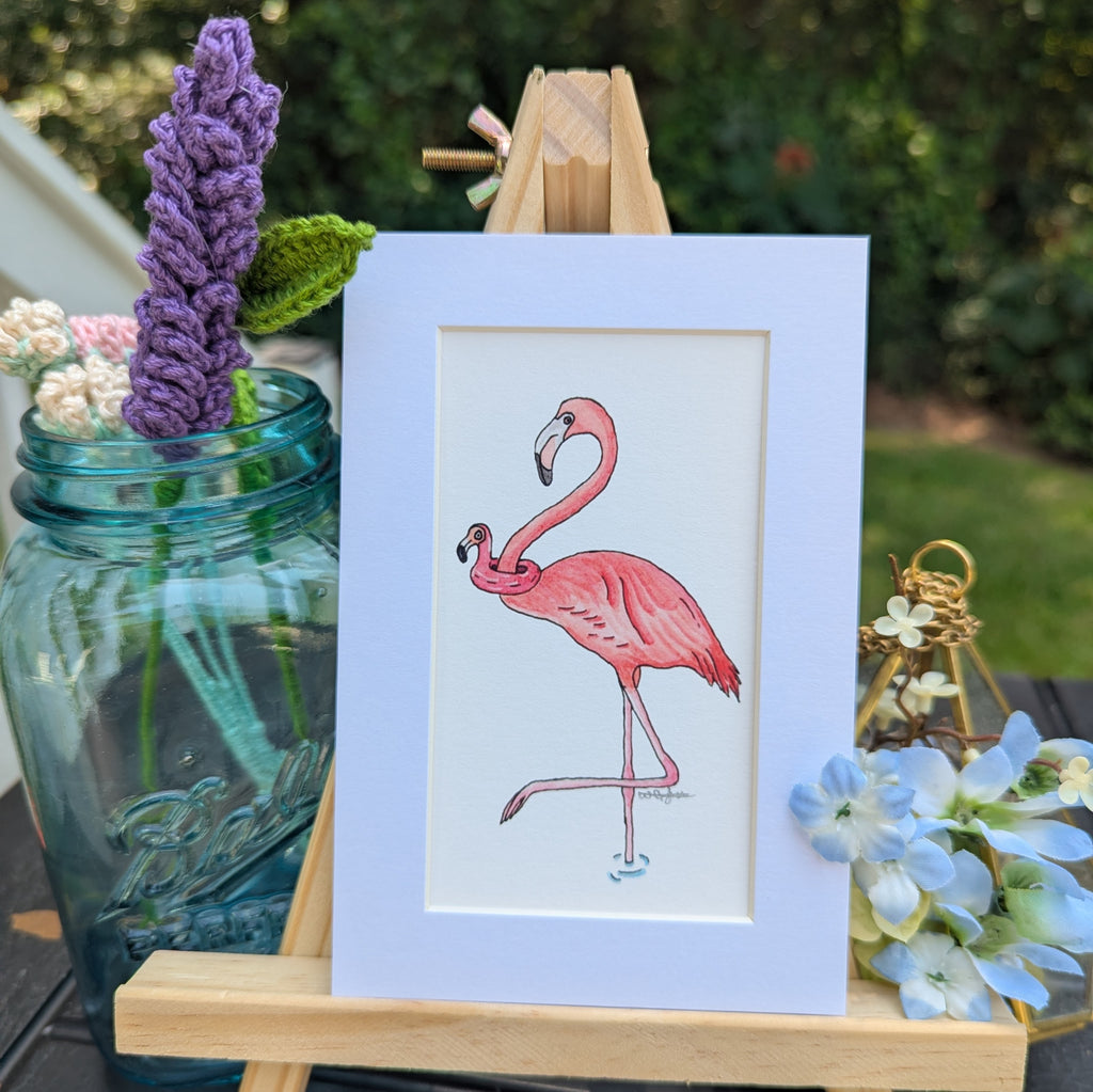 Silly Birds Print | Floaty Flamingo