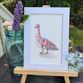 Silly Birds Print| Silly Pink Goose
