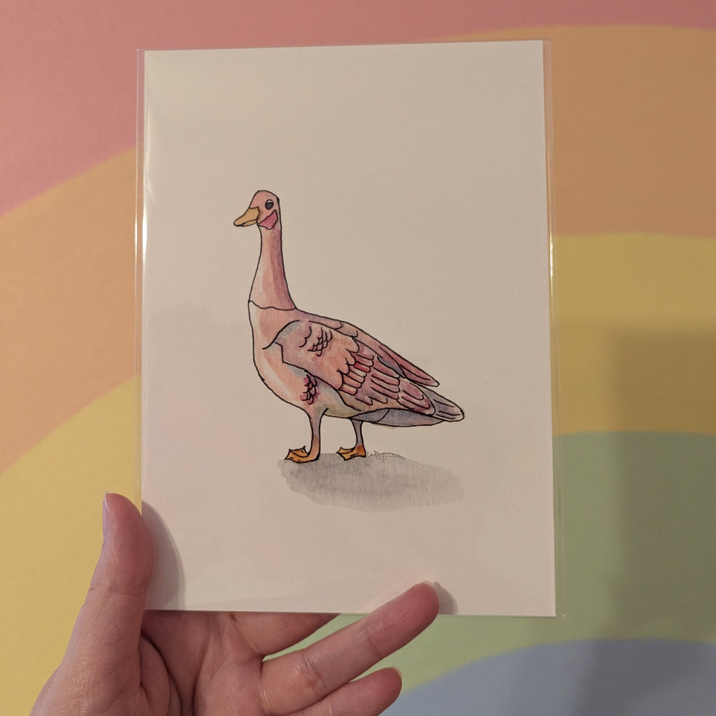 Silly Birds Print| Silly Pink Goose
