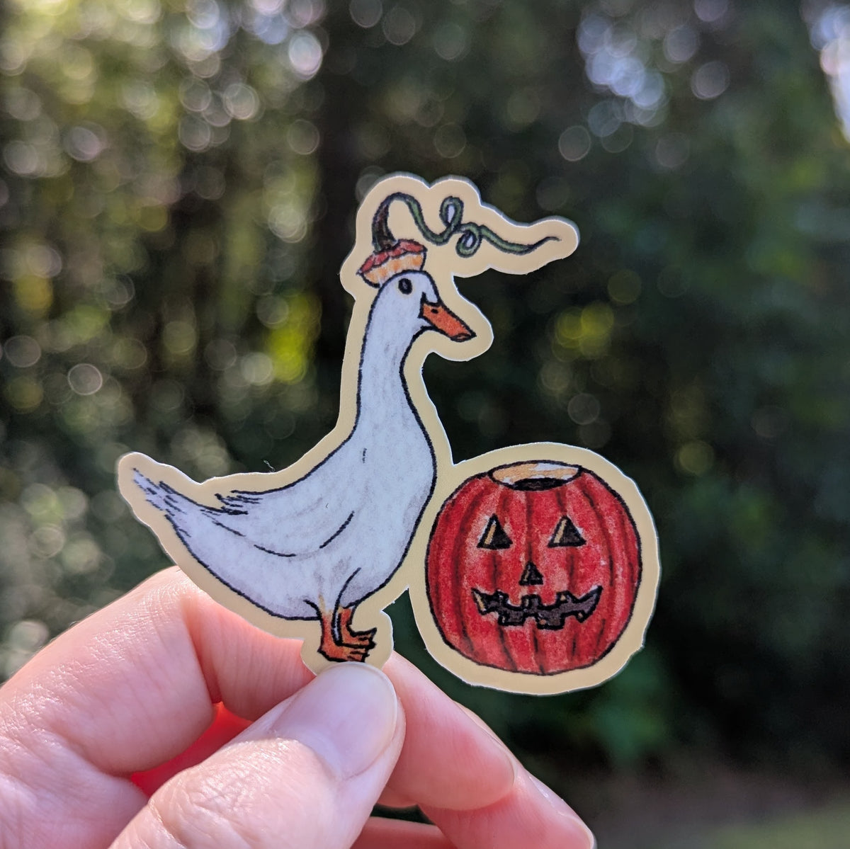 Pumpkin Duck Waterproof Sticker
