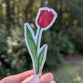 Red Tulip Waterproof Sticker