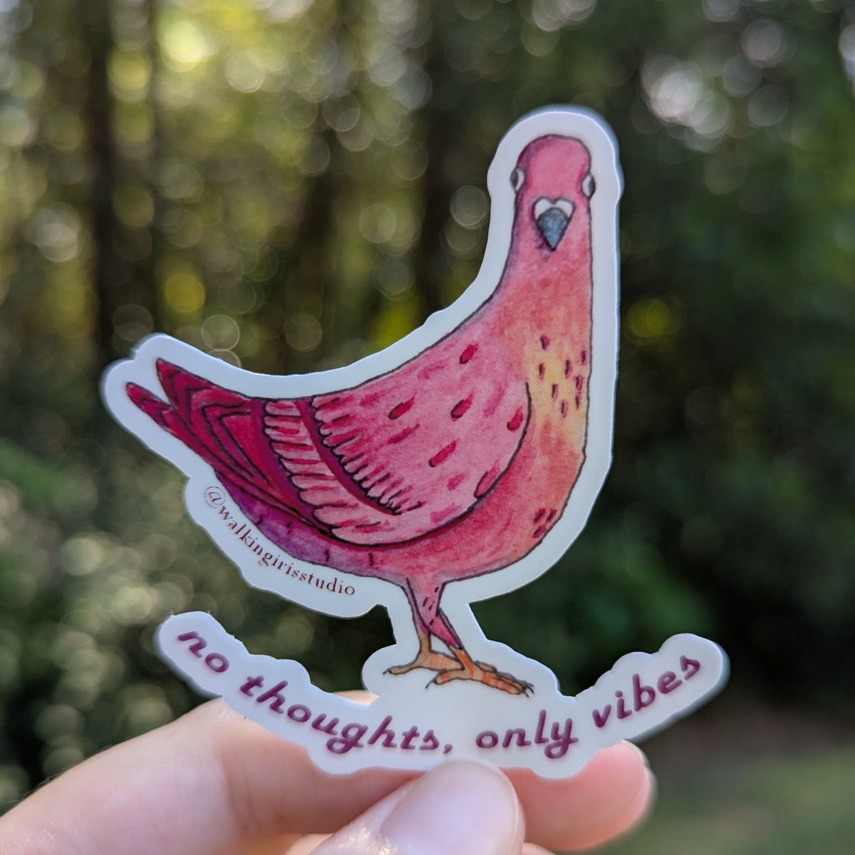 No Thoughts Pigeon Waterproof Sticker